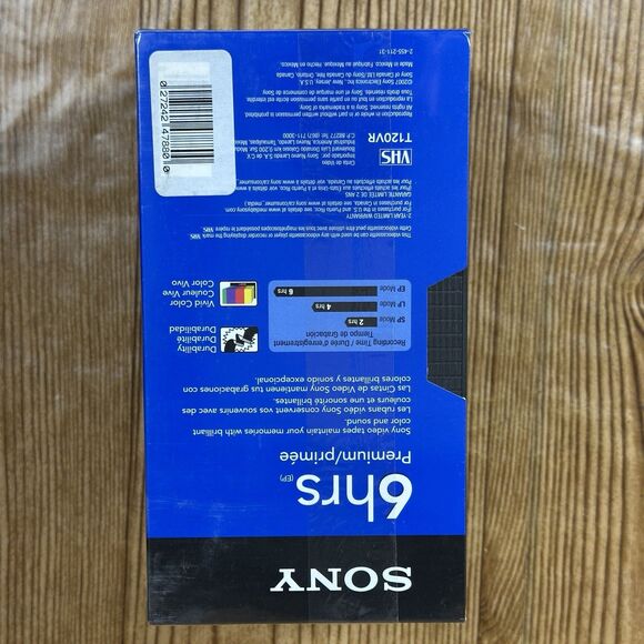 Sony Premium‎ T-120 6 Hrs Blank VHS VCR Tapes  5 Pack New And Sealed - Picture 6 of 7